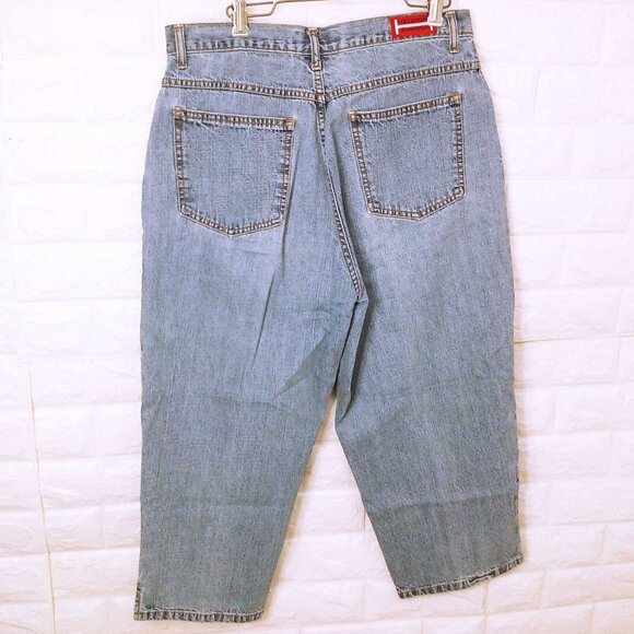 90s Halston Jeanswear (12) Light Blue Denim Mom Jeans Capris Pants 5-Pocket - Picture 8 of 12